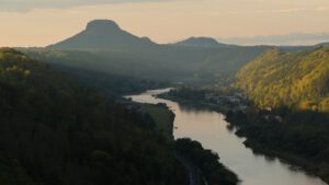 Sonnenuntergang von der kleinen Bastei aus. - Landschaft